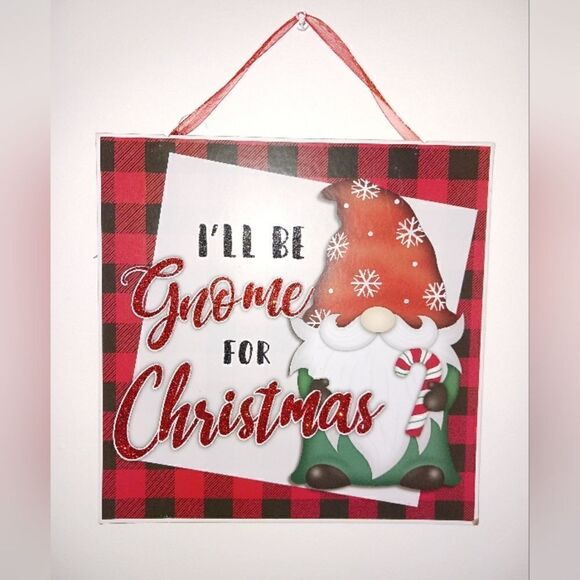 Holiday Decor Christmas Hanging Wall/Door Sign and Ornaments Bundle lot - Picture 3 of 5